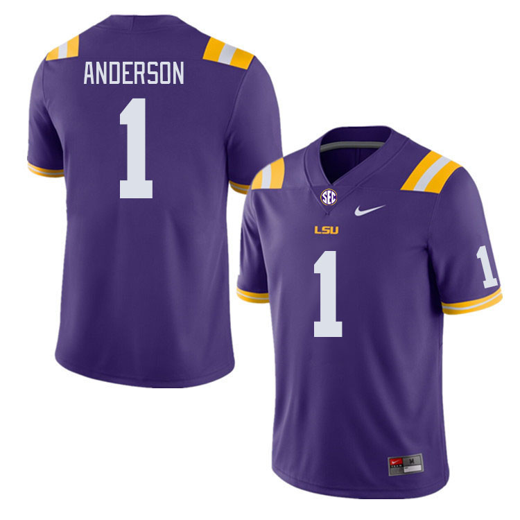 Men #1 Aaron Anderson LSU Tigers College Football Jerseys Stitched-Purple - Click Image to Close